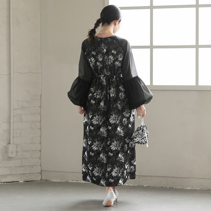 パーティードレス ロングドレス 花柄ジャカード | epicday | 詳細画像4 