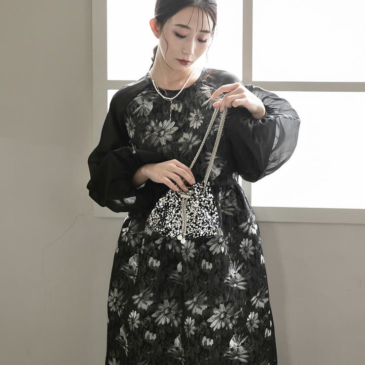 パーティードレス ロングドレス 花柄ジャカード | epicday | 詳細画像6 