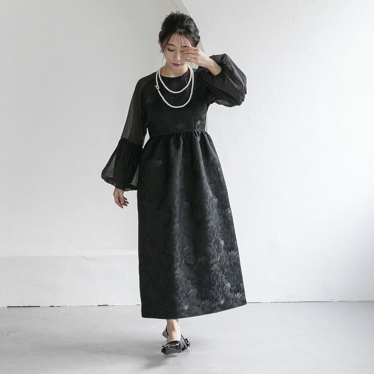 パーティードレス ロングドレス 花柄ジャカード | epicday | 詳細画像15 