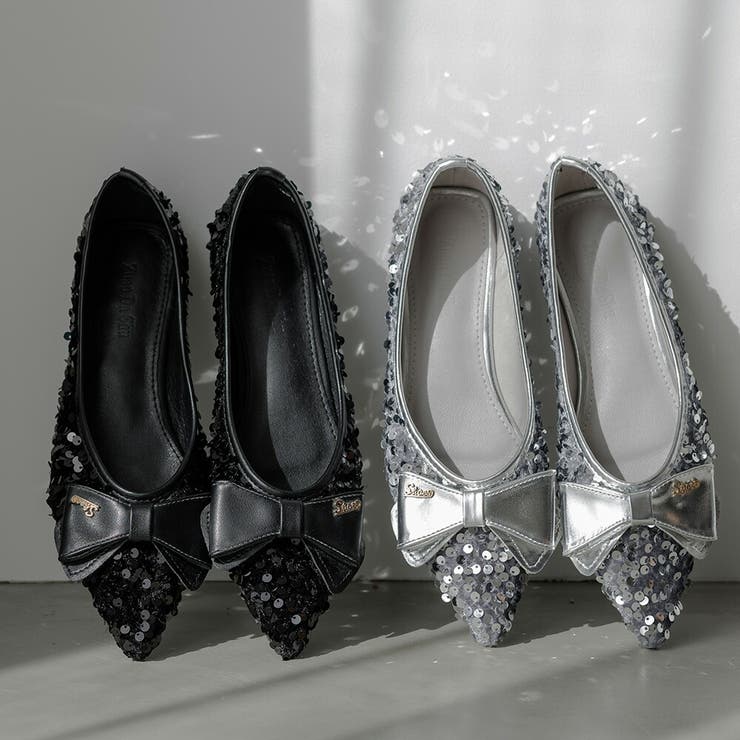 BIGリボンスパンコールフラットパンプス パンプス ローヒール | epicday | 詳細画像3 