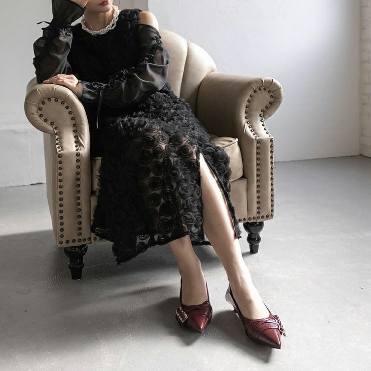 ベルトデザインポインテッドトゥパンプス ローヒール パーティーシューズ | epicday | 詳細画像23 