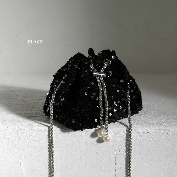 ブラック | 巾着バッグ スパンコール スパンコールドロストバッグ | epicday