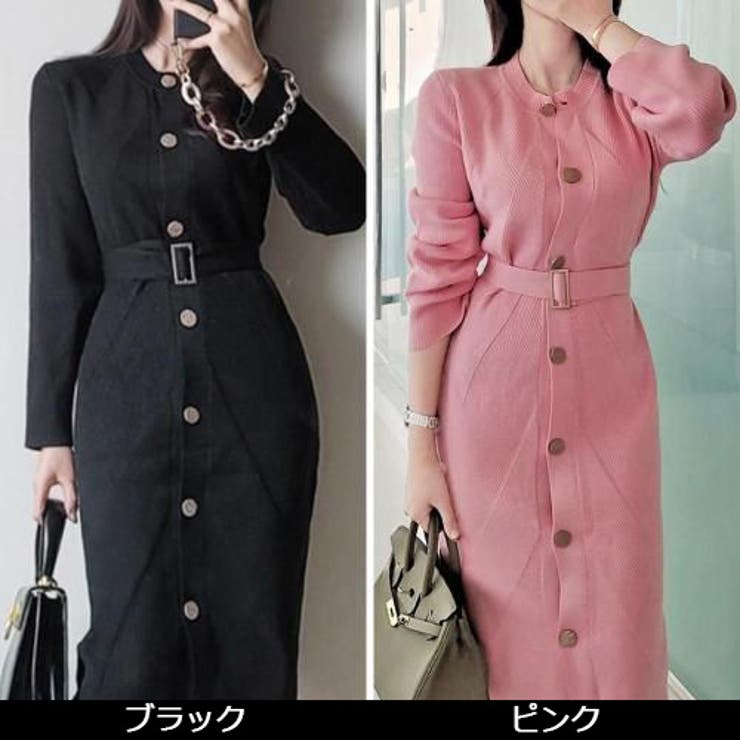 ラウンドネックミディ丈ニットワンピース(キャバドレス CABARETDRESS) | GRAXIA | 詳細画像2 