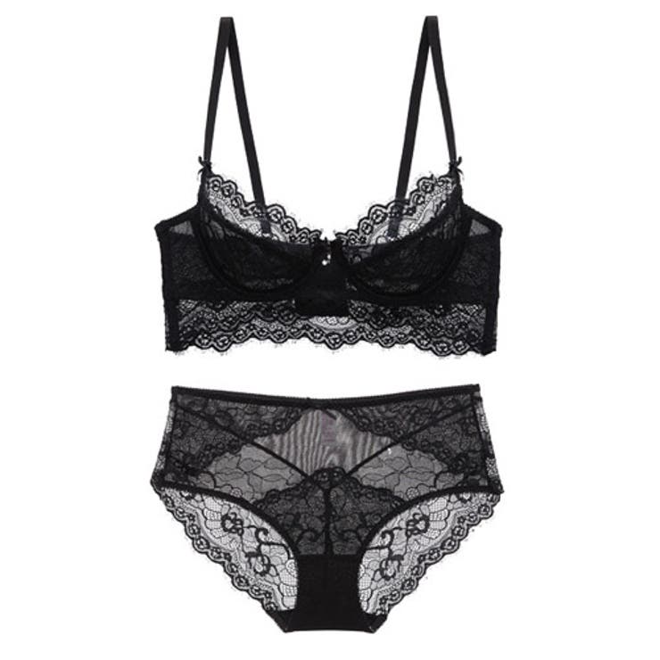 ブラック | SHEER FLOWERメイクセクシー（ブラセット） | GRAXIA