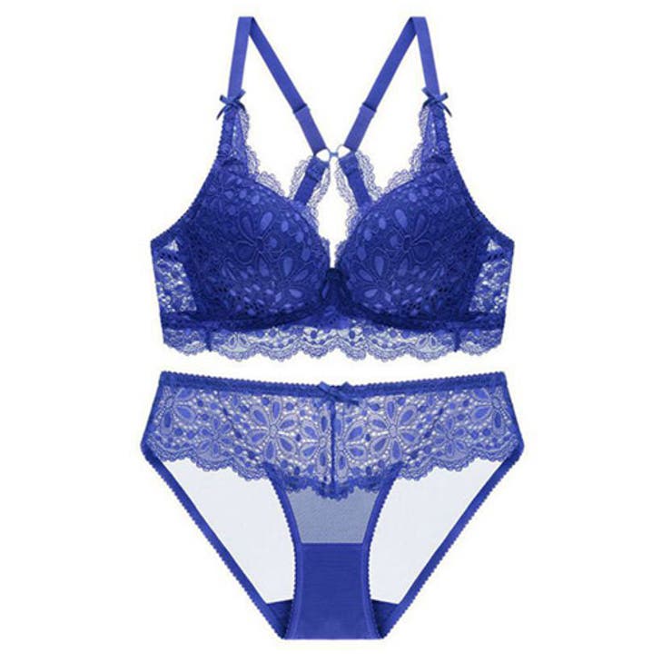 ブルー | レーシーフラワーメイクゴージャス（ブラセット） | GRAXIA