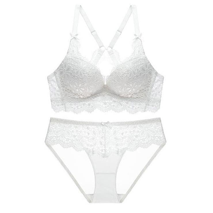 ホワイト | レーシーフラワーメイクゴージャス（ブラセット） | GRAXIA