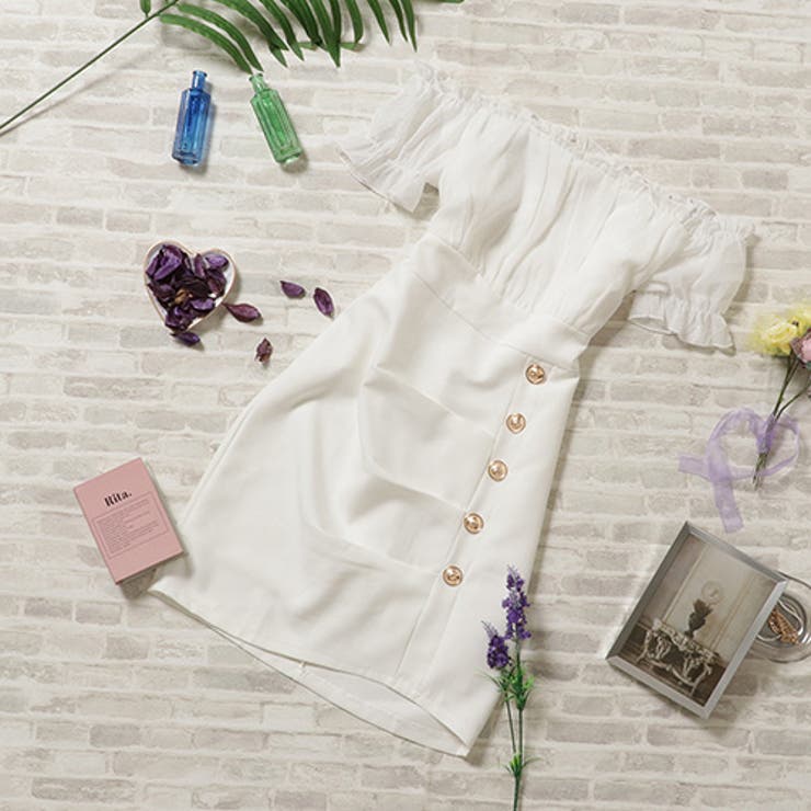 純白パフスリーブのハイウエスト切り替えドレス(キャバドレス CABARETDRE… | GRAXIA | 詳細画像12 