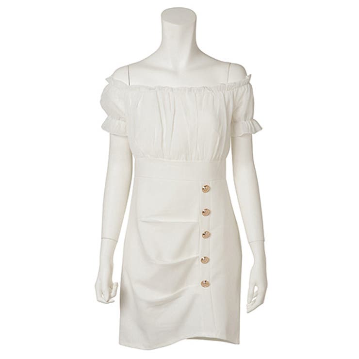 純白パフスリーブのハイウエスト切り替えドレス(キャバドレス CABARETDRE… | GRAXIA | 詳細画像8 