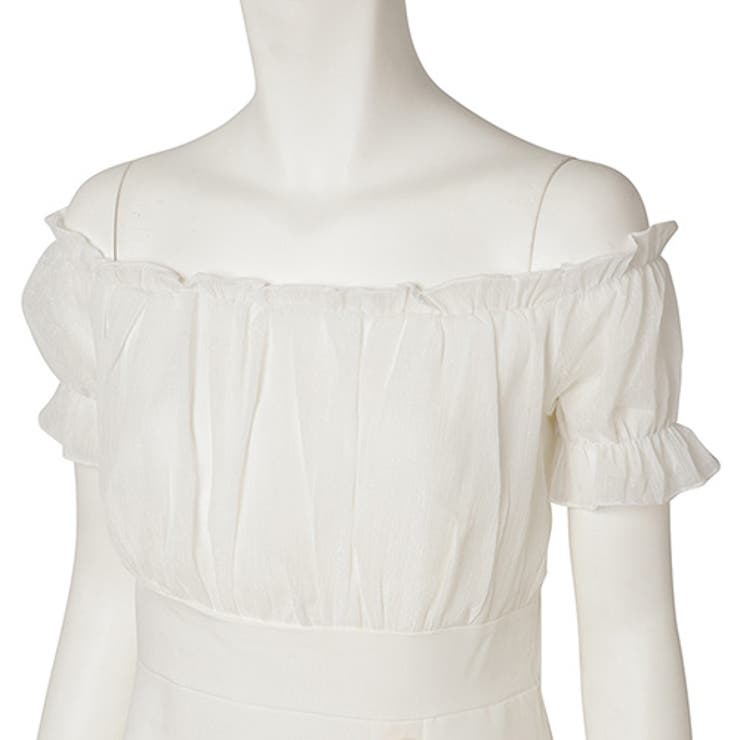 純白パフスリーブのハイウエスト切り替えドレス(キャバドレス CABARETDRE… | GRAXIA | 詳細画像10 