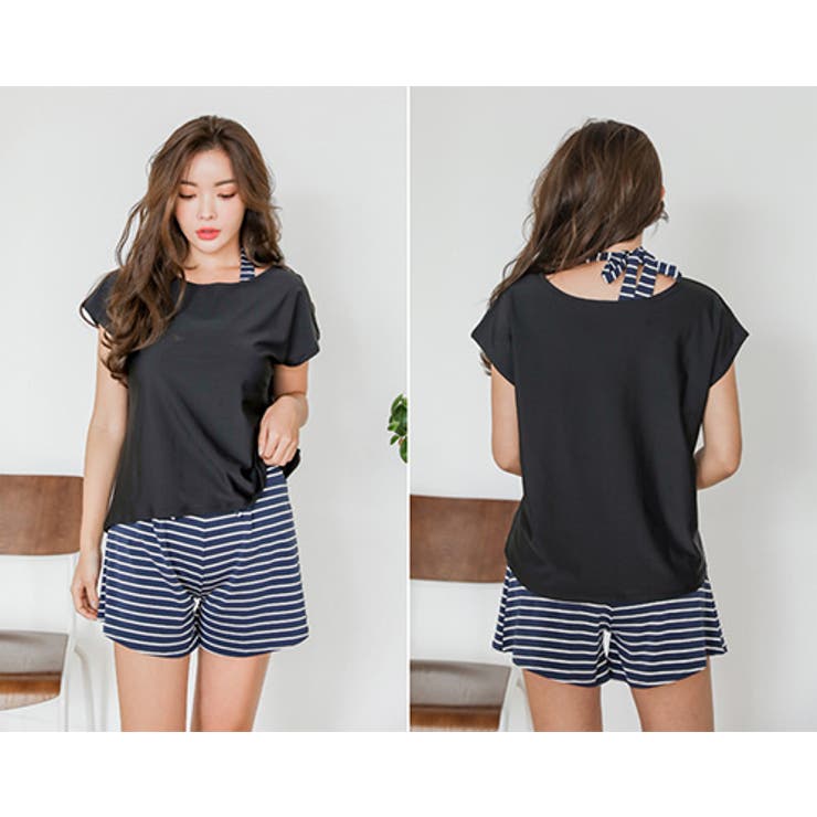 ゆったりTシャツとホルターネックタンキニの体形カバー水着4点セット（水着ビキニ … | GRAXIA | 詳細画像3 