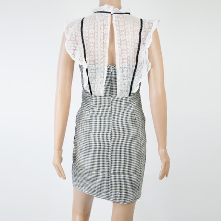フリルレースとチェック柄のサスペンダー風ドレス(CABARETDRESS) | GRAXIA | 詳細画像11 