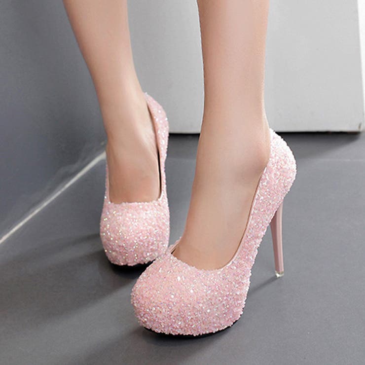 足元から輝くラメ＆ストーンのラウンドトゥパンプス(CABARETSHOES) | GRAXIA | 詳細画像4 