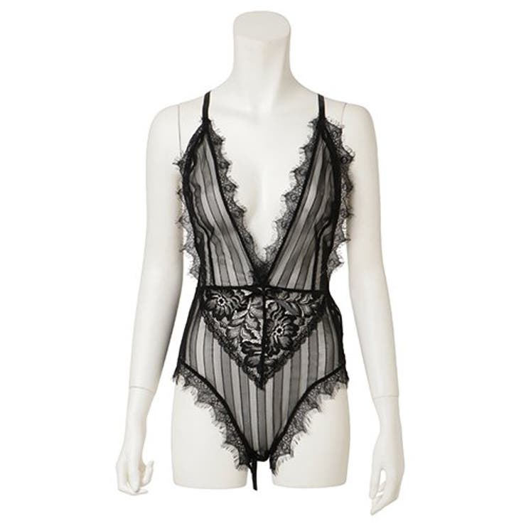 レーシーなストライプ柄のテディ(セクシーランジェリー) | GRAXIA | 詳細画像8 