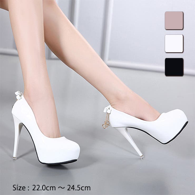 バックリボンｘチャームのラウンドトゥパンプス Cabaretshoes 品番 Gxaw Graxia グラシア のレディースファッション通販 Shoplist ショップリスト