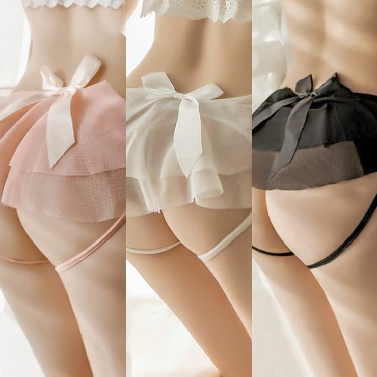チュールとリボンがヒップで揺れるOバックショーツ(セクシーランジェリー) | GRAXIA | 詳細画像5 