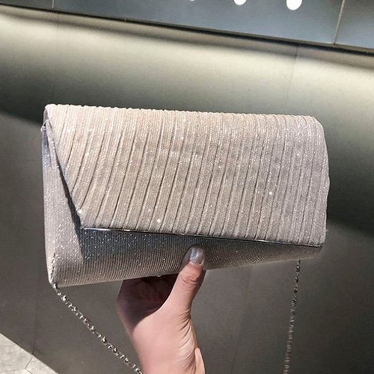 ラメ糸が輝くリブ編みフラップのバッグ(CLUTCH BAG) | GRAXIA | 詳細画像4 