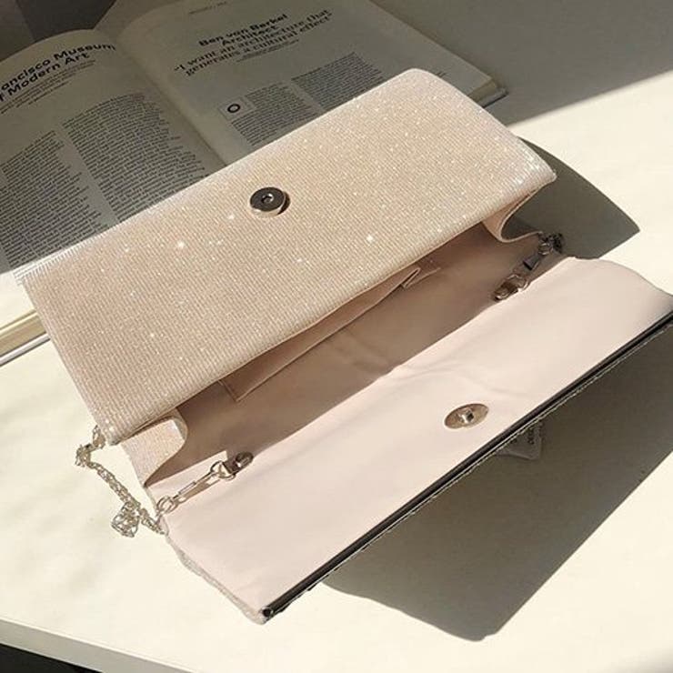 ラメ糸が輝くリブ編みフラップのバッグ(CLUTCH BAG) | GRAXIA | 詳細画像7 