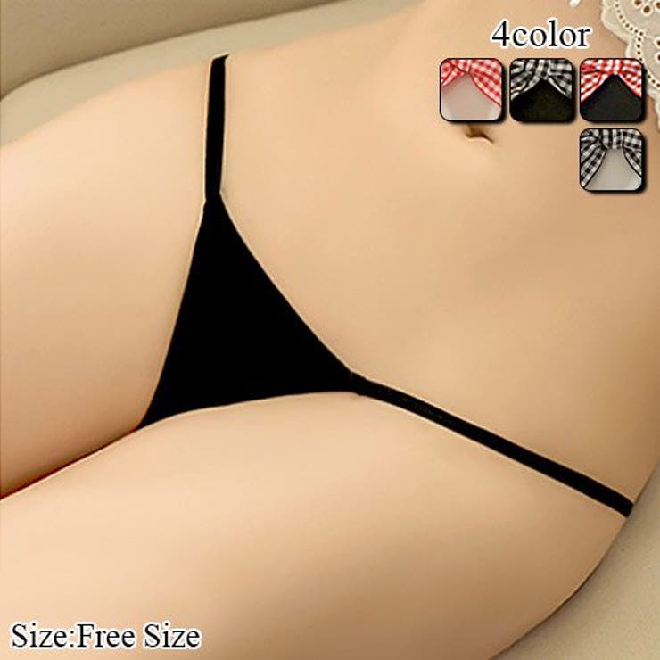 幼さを感じるギンガムチェックのTバック・ショーツ(セクシーランジェリー) | GRAXIA | 詳細画像1 