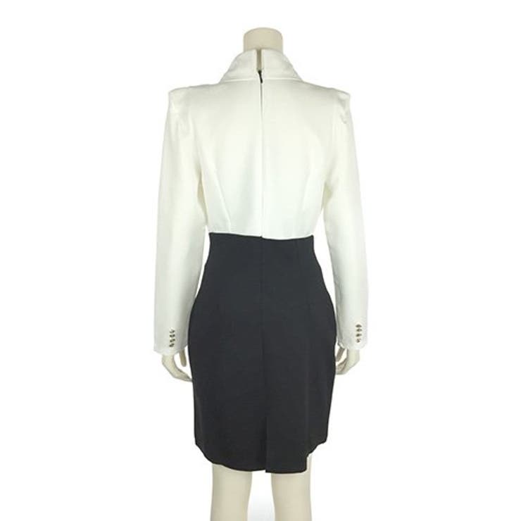 V字に大きくカットされた胸元がセクシーな切り替えタイプのドレス(キャバドレス C… | GRAXIA | 詳細画像14 