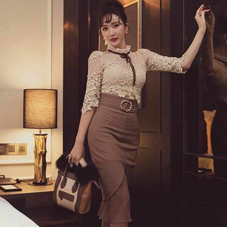 ガーリーなデザインがキュートなツーピースドレス(キャバドレス CABARETDR… | GRAXIA | 詳細画像1 