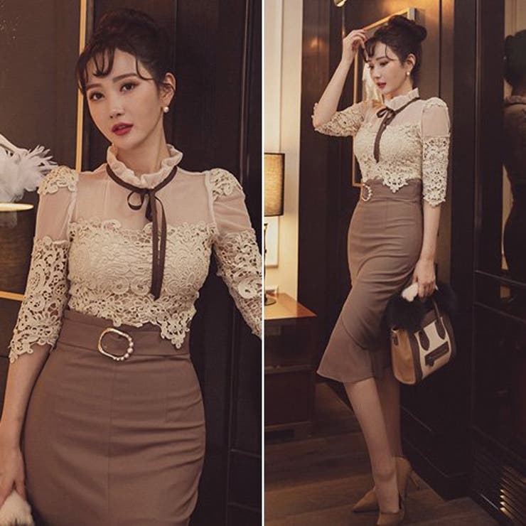 ガーリーなデザインがキュートなツーピースドレス(キャバドレス CABARETDR… | GRAXIA | 詳細画像3 