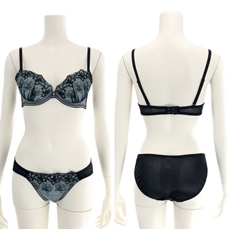 バタフライの刺繍が甘い雰囲気のブラ・ショーツセット（ブラセット） | GRAXIA | 詳細画像10 