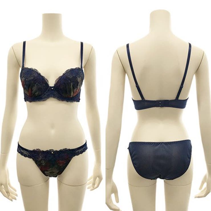 落ち着いたカラーの花柄チュールが華やかに胸を彩るブラ ショーツセット（ブラセット… | GRAXIA | 詳細画像10 