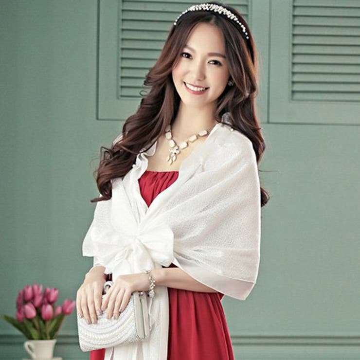 シフォンが見え隠れするレースデザインのショール(SHAWL) | GRAXIA | 詳細画像6 