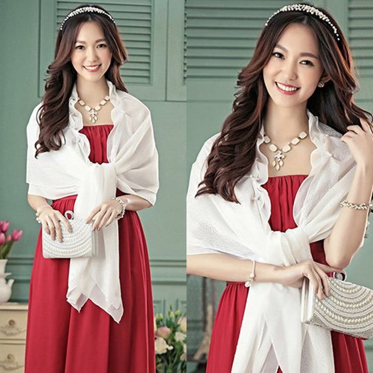 シフォンが見え隠れするレースデザインのショール(SHAWL) | GRAXIA | 詳細画像7 