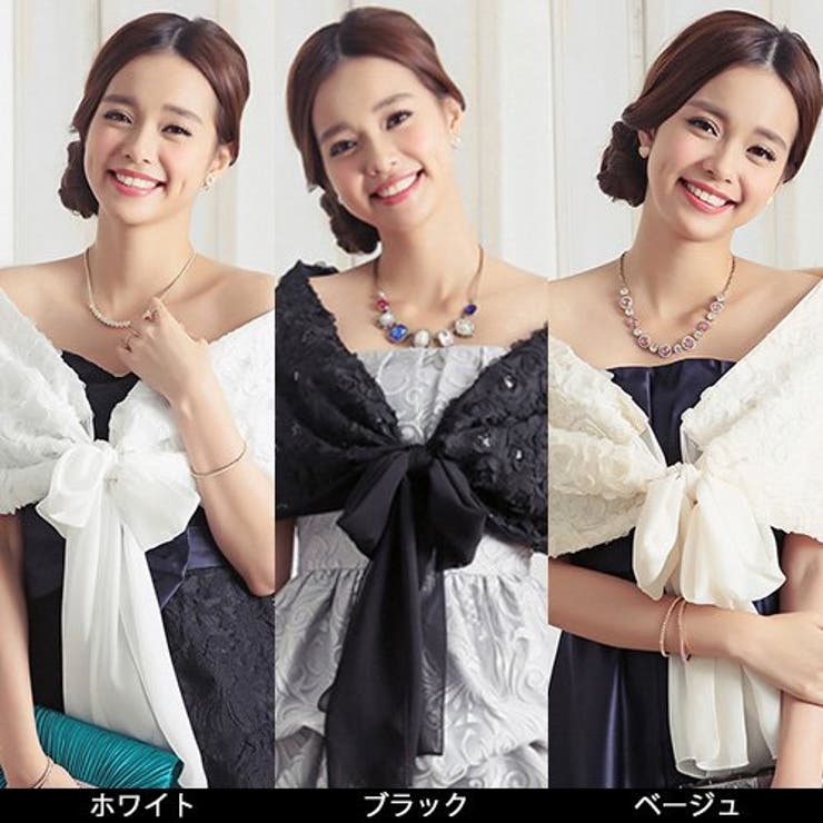 シフォン素材とフラワーモチーフレースのショール(SHAWL) | GRAXIA | 詳細画像2 