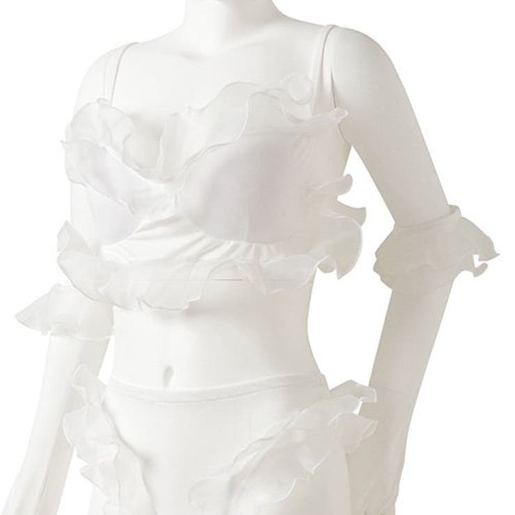 純白のオーガンジー生地を使用しフリルが華やかさと愛らしさを作り出すバニーガール風… | GRAXIA | 詳細画像12 