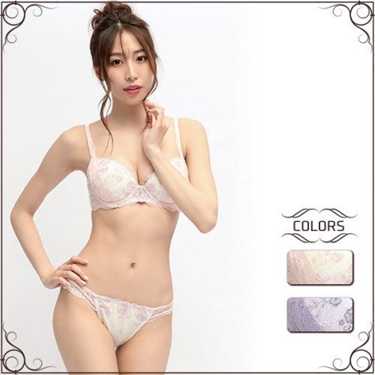 繊細な小花の刺繍がフェミニンなブラ・ショーツセット（ブラセット） | GRAXIA | 詳細画像1 