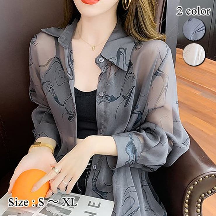 透け感でさりげなく肌見せを叶えるシースルーシャツ(TOPS) | GRAXIA | 詳細画像1 