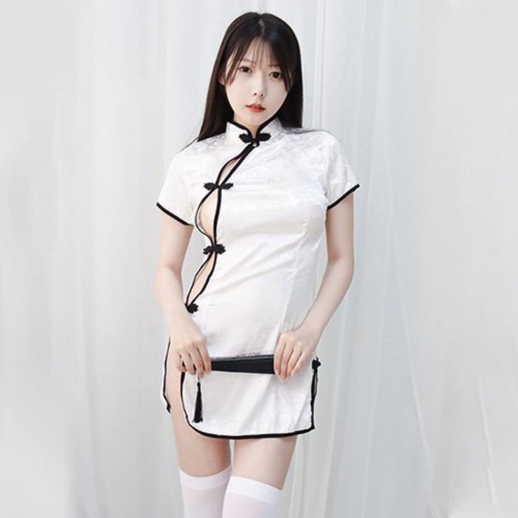 花柄サテン生地が美しい本格派ミニ丈チャイナ服風コスプレ(セクシーコスプレ) | GRAXIA | 詳細画像9 