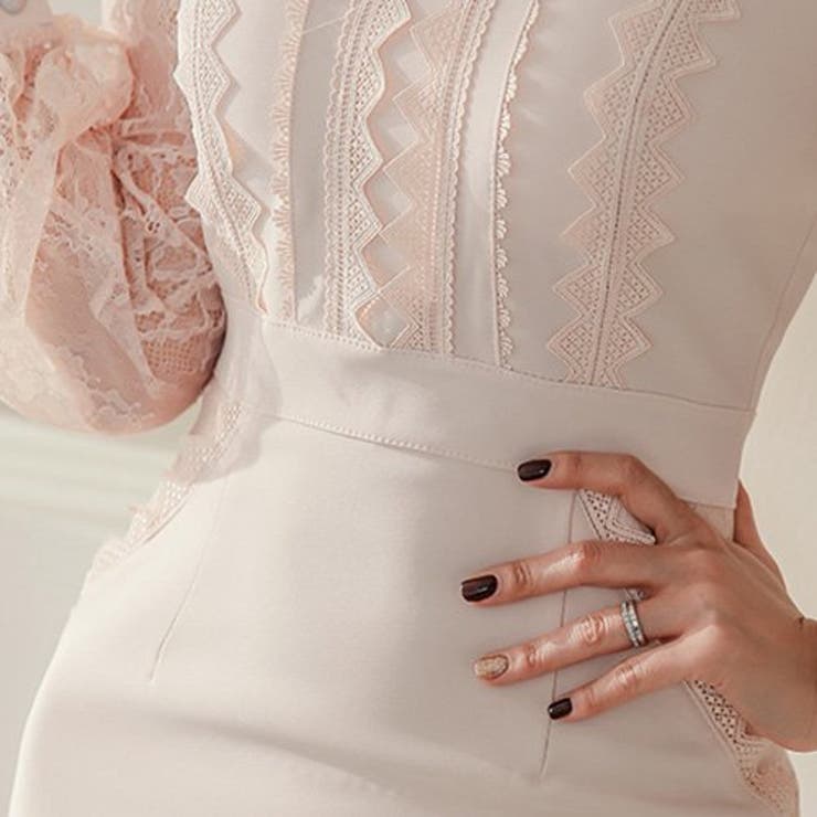 繊細なレースを組み合わせて仕立てたきれい目ワンピース(キャバドレス CABARE… | GRAXIA | 詳細画像11 