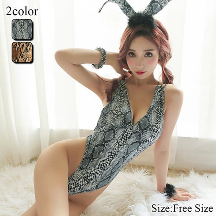 パイソン柄が目新しいバニーガール風セクシーテディ(セクシーランジェリー) | GRAXIA | 詳細画像1 