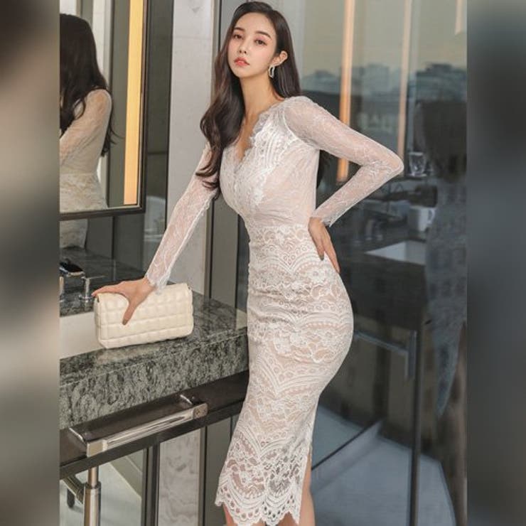 その佇まいで周囲に華やぎを与える総レースタイトワンピース(キャバドレス CABA… | GRAXIA | 詳細画像5 