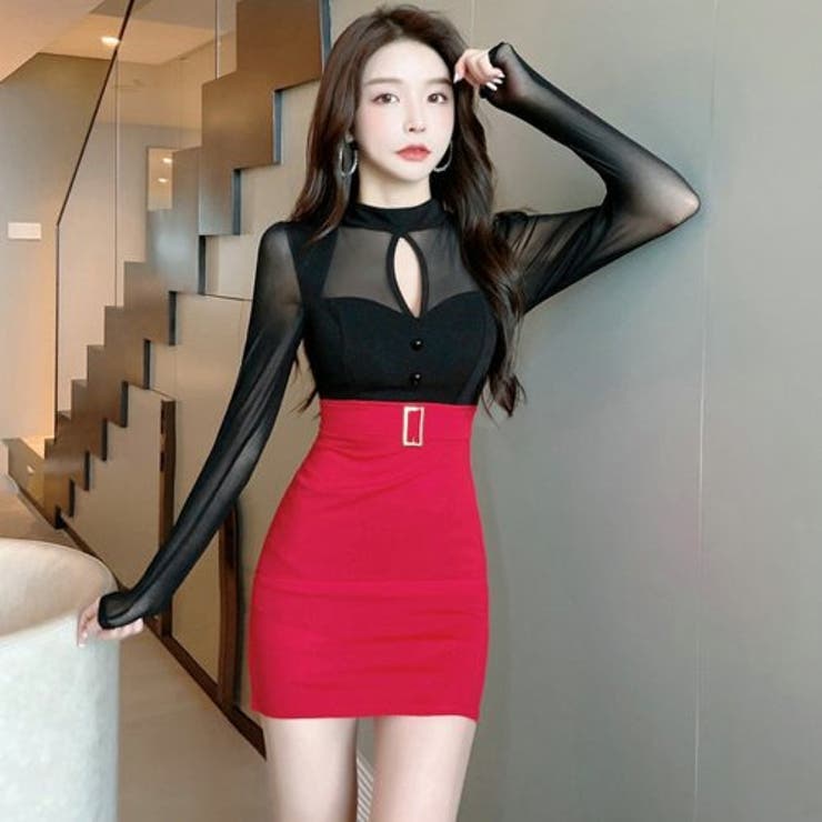 カットアウトの素肌がまぶしいドッキングワンピース(キャバドレス CABARETD… | GRAXIA | 詳細画像8 