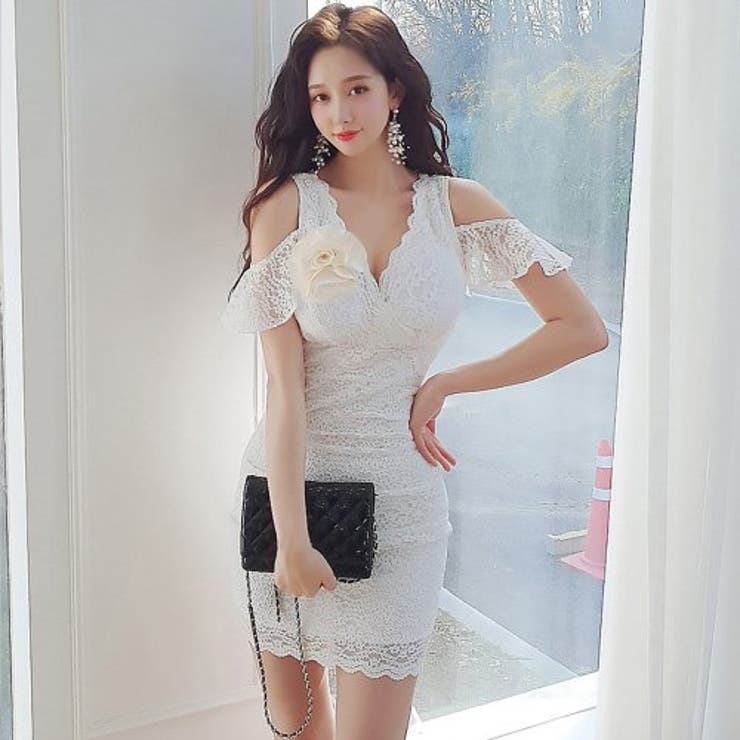 高級感のあるラッセルレースを贅沢に使ったワンピースドレス(キャバドレス CABA… | GRAXIA | 詳細画像8 