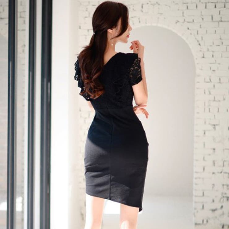 アシメデザインが特徴のレースドッキングワンピース(キャバドレス CABARETD… | GRAXIA | 詳細画像4 