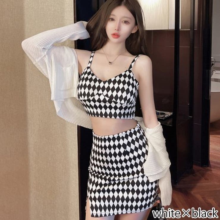 クロップド丈キャミトップスとミニスカートのセットアップ(キャバドレス CABAR… | GRAXIA | 詳細画像3 