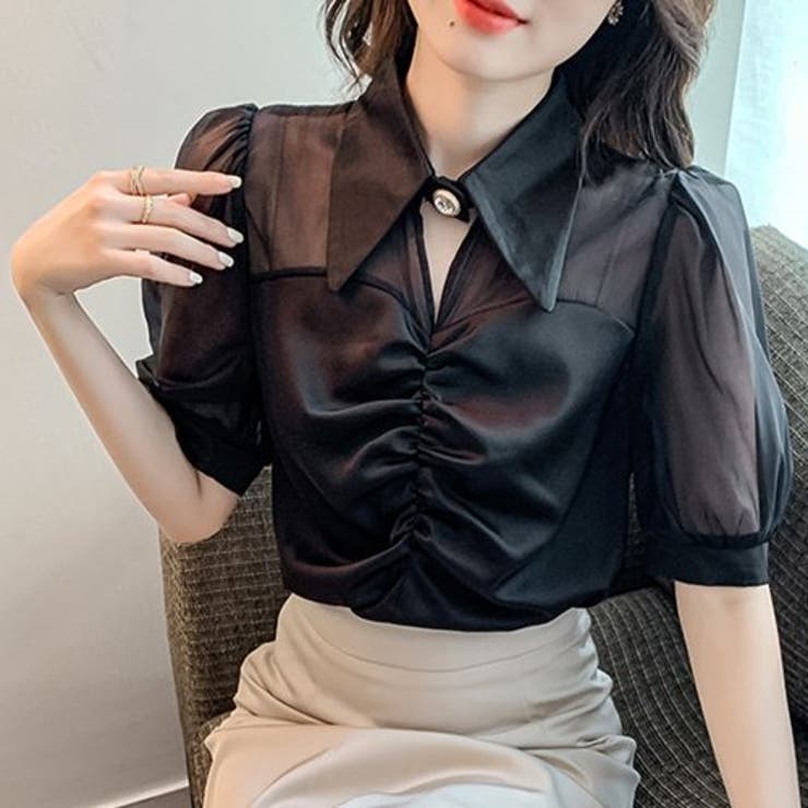 ふんわりシフォンとギャザーでフェミニンさ薫るブラウス(TOPS) | GRAXIA | 詳細画像8 