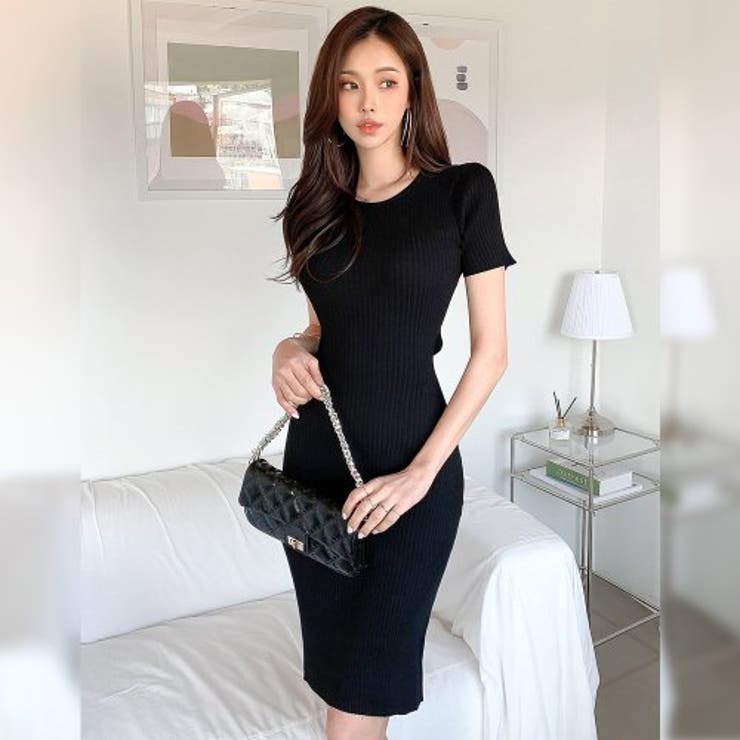 オープンデザインでバックスタイルに注目のリブニットワンピ(キャバドレス CABA… | GRAXIA | 詳細画像15 