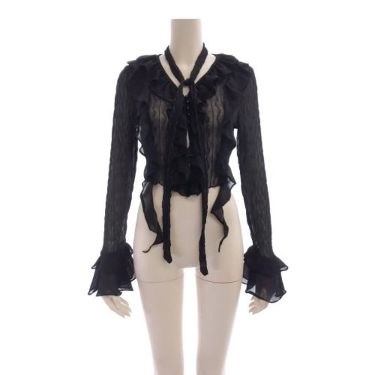 透け感のあるレースとフリルがレディライクな長袖ブラウス（TOPS) | GRAXIA | 詳細画像9 