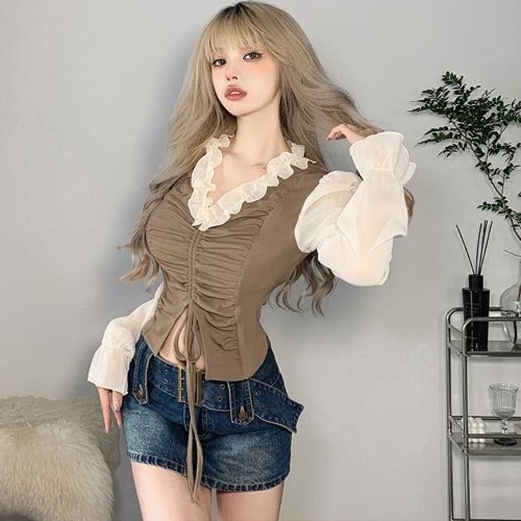 フロントギャザーがポイントのドッキングトップス(TOPS) | GRAXIA | 詳細画像2 