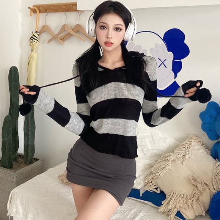 ポンポンが可愛いフーディニット(TOPS) | GRAXIA | 詳細画像5 