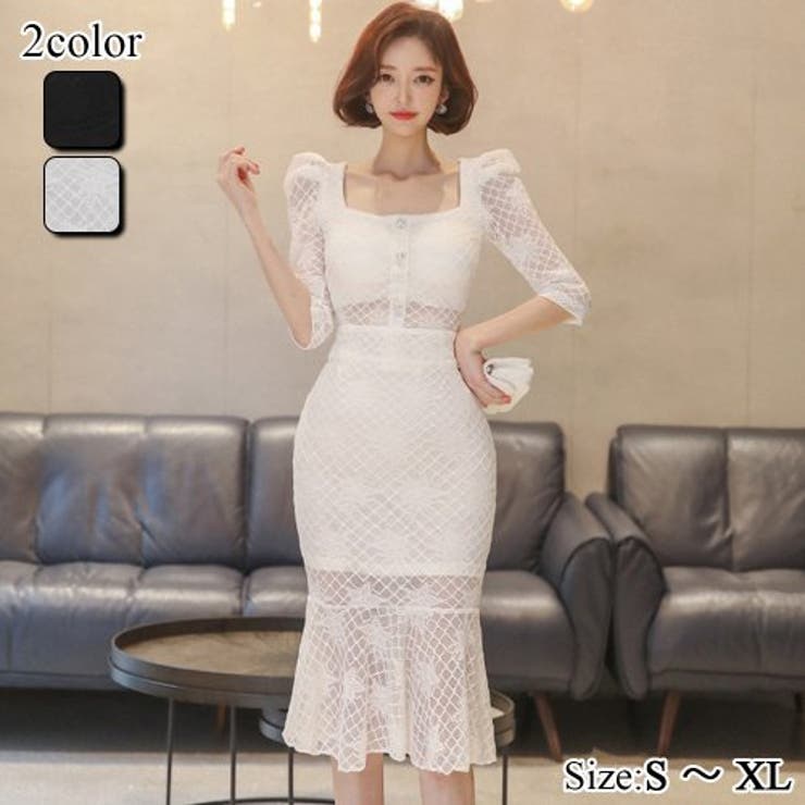 総レースでレディライクに仕立てたマーメイドワンピース(キャバドレス CABARE… | GRAXIA | 詳細画像1 