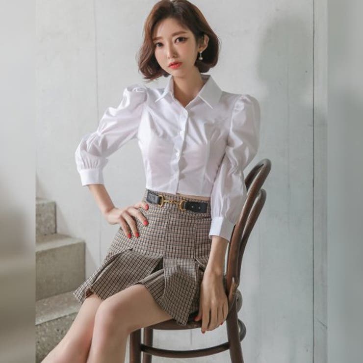 ギャザー袖がポイントのブラウスとミニスカートのセットアップドレス(キャバドレス … | GRAXIA | 詳細画像7 