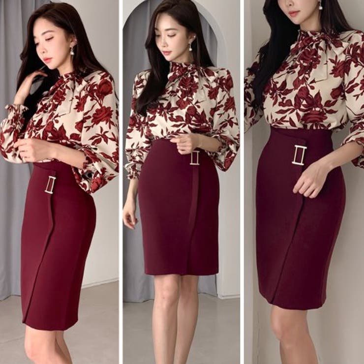 フリルネックブラウスとタイトミニスカートのセットアップドレス(キャバドレス CA… | GRAXIA | 詳細画像4 