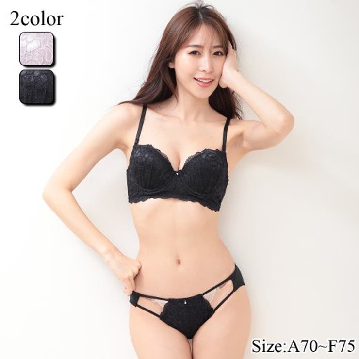 全体的に施された花びらをモチーフの刺繍がエレガントなブラ ショーツセット（ブラセ… | GRAXIA | 詳細画像1 